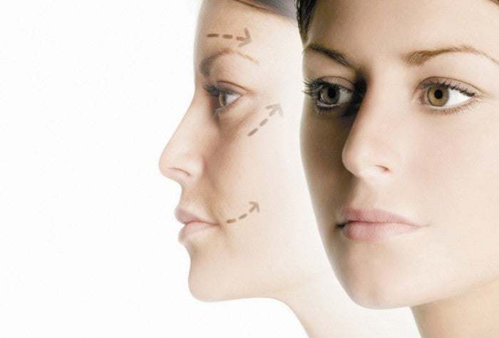 before and after skin lightening effect on woman's face using EGF liquid gentle lightening serum