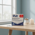 White label smoking cessation aid 14mg Nico transdermal patches box with 14 patches on wooden table near window