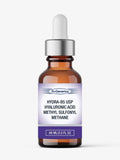 Hydrating Pro-Vitamin B5 serum with hyaluronic acid and MSM in amber dropper bottle