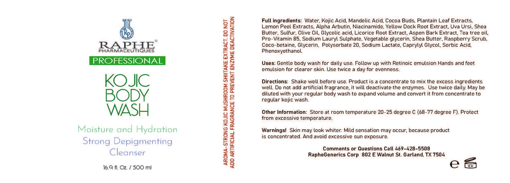 Kojic Body wash Concentrate 12-16oz  Skin Brightening Body Wash – Concentrated Glow & Renewal Formula
