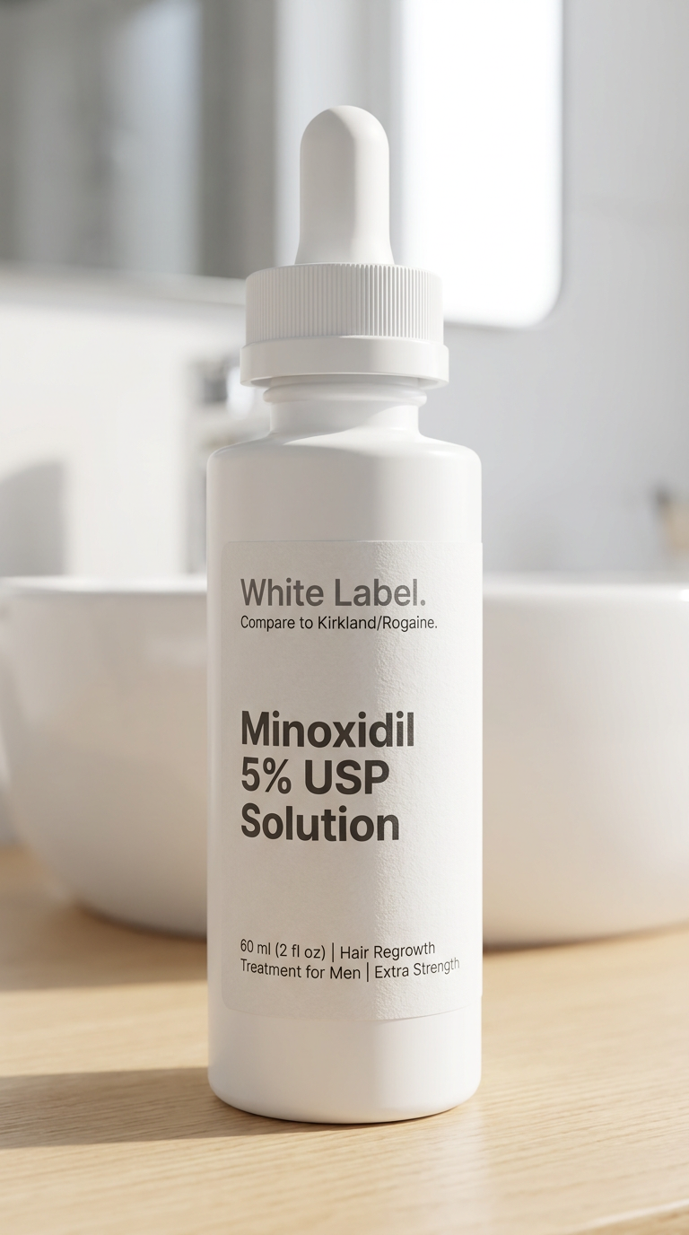 Private Label Premium Hair Loss Solutions Compare to Kirkland /Rogaine 3570 Units of 60ml