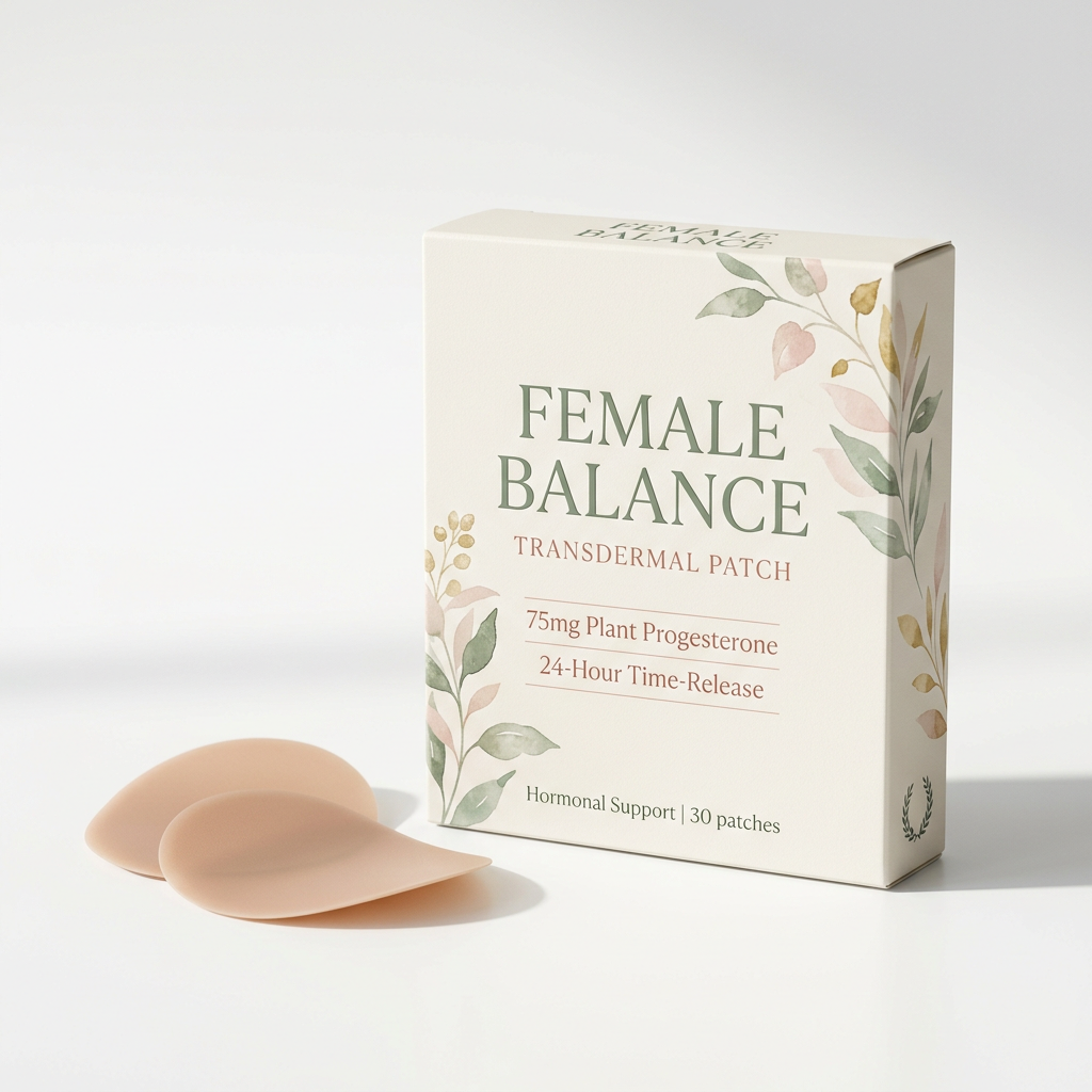 Private Label Female Balance Transdermal Patch – 75mg Natural Plant-Based Progesterone (24-Hour Support)