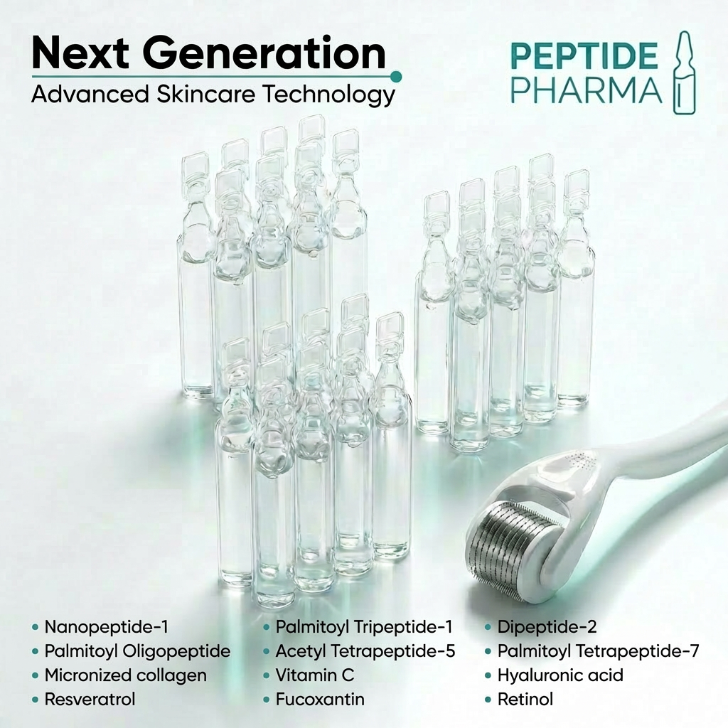 Skin Brightening Peptides 100 Kits Infusion System with Nano-Collagen & Resveratrol Microneedling Ampoules
