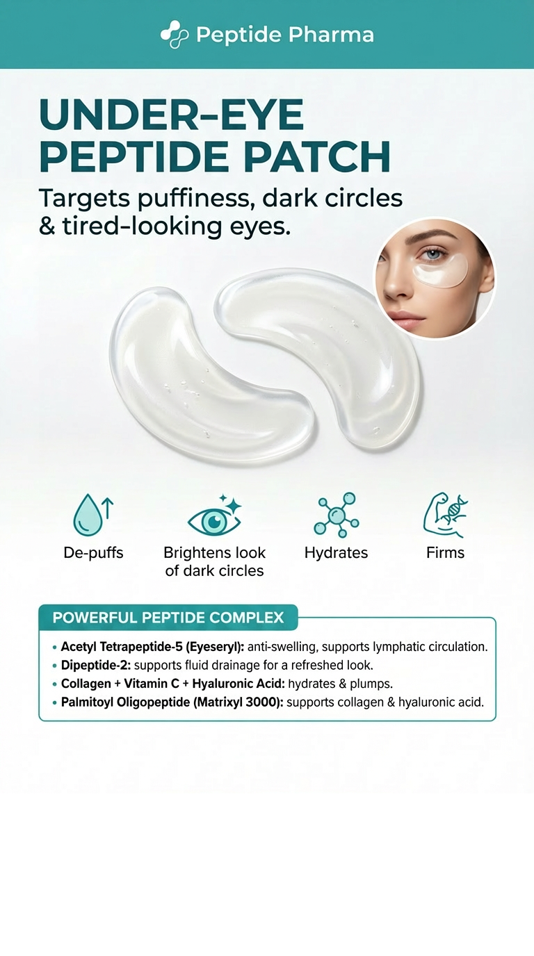Eye Care Resveratrol, Acetyl tetrapeptide-5 and Dipeptide-2 Anti-Puff & Dark Circle Transdermal Eye Peptides 100 kits