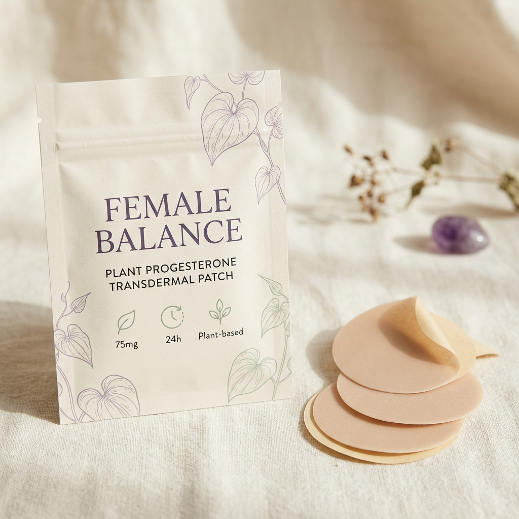 Private Label Female Balance Transdermal Patch – 75mg Natural Plant-Based Progesterone (24-Hour Support)