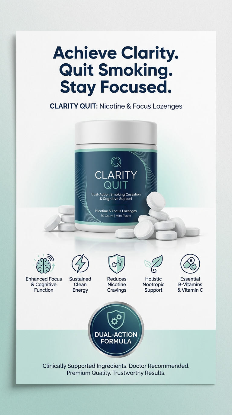Quit Smoking Aid Nicotine & Focus  Elevate Quit Lozenges Achieve Clarity Contract Manufactured
